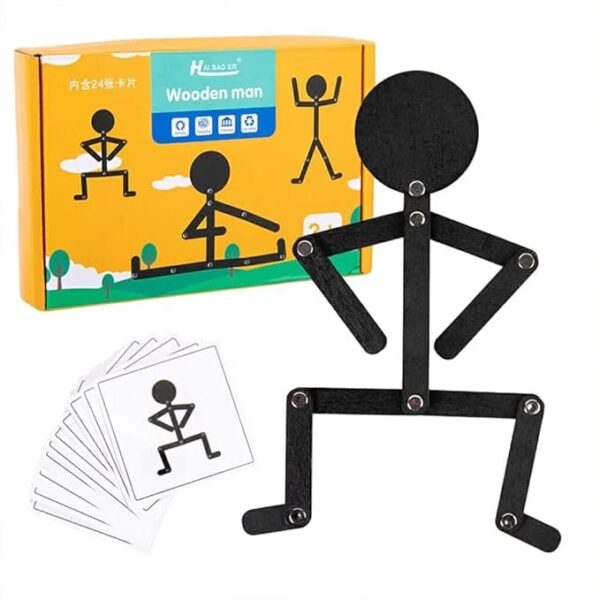 wooden stickman coordination excercise