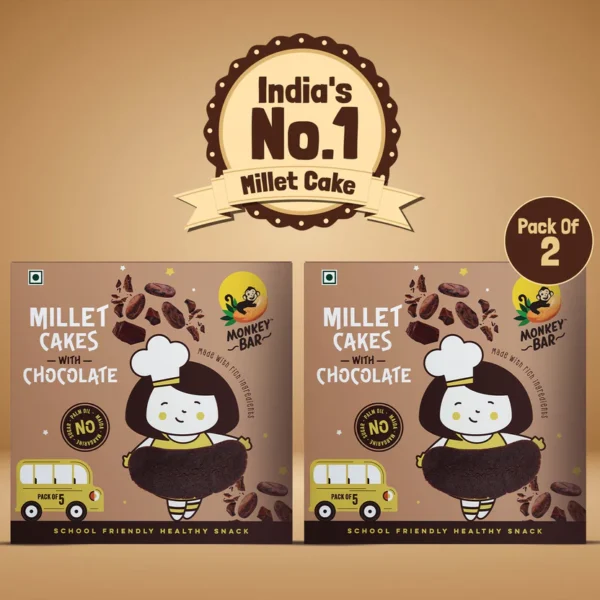 Millet Cakes with Chocolate Flavour - Pack of 2