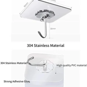 Sticker ABS Plastic + Steel Hook Hanger - Set of 5