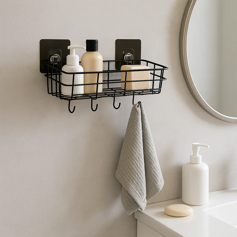 Wall Storage Baskets with Hooks